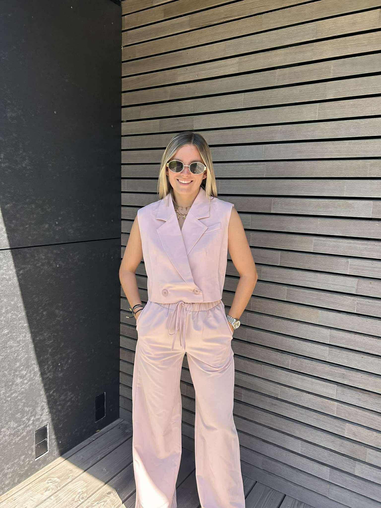 Pantalon rose poudré