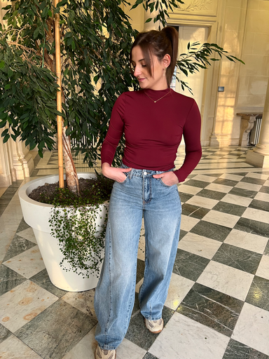 Top Manon dos-nu bordeaux 